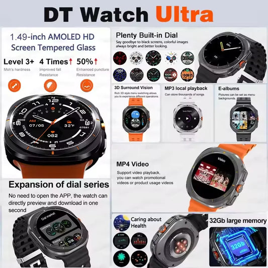 2025 Ultra 7 Smart Watch 32G Memory Video Play GPS NFC AMOLED Fitness Sport Waterproof Bluetooth call High-end Fashion Watches