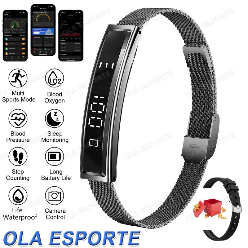 New Smart Bracelet Women Smartwatch Men Heart Rate Blood Oxygen Waterproof Sport Smart Band Watch For Android IOS Ladies Gift