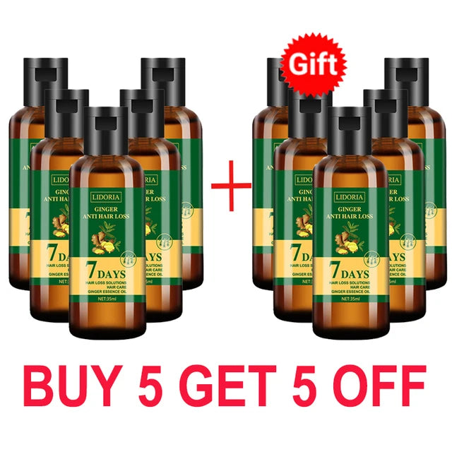 7 Days Fast Hair Growth Serum Ginger Anti Hair Loss Essential Oil Promote Regrowth Thicken Hair Care For Men Women Beauty Health