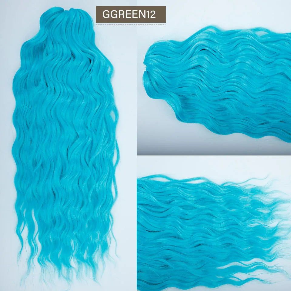 24 inches Body Deep Wave Crochet Braiding Pink Ombre Brown Hair Extensions Water Colored Braids Hair Blond Curly Hair Bundles