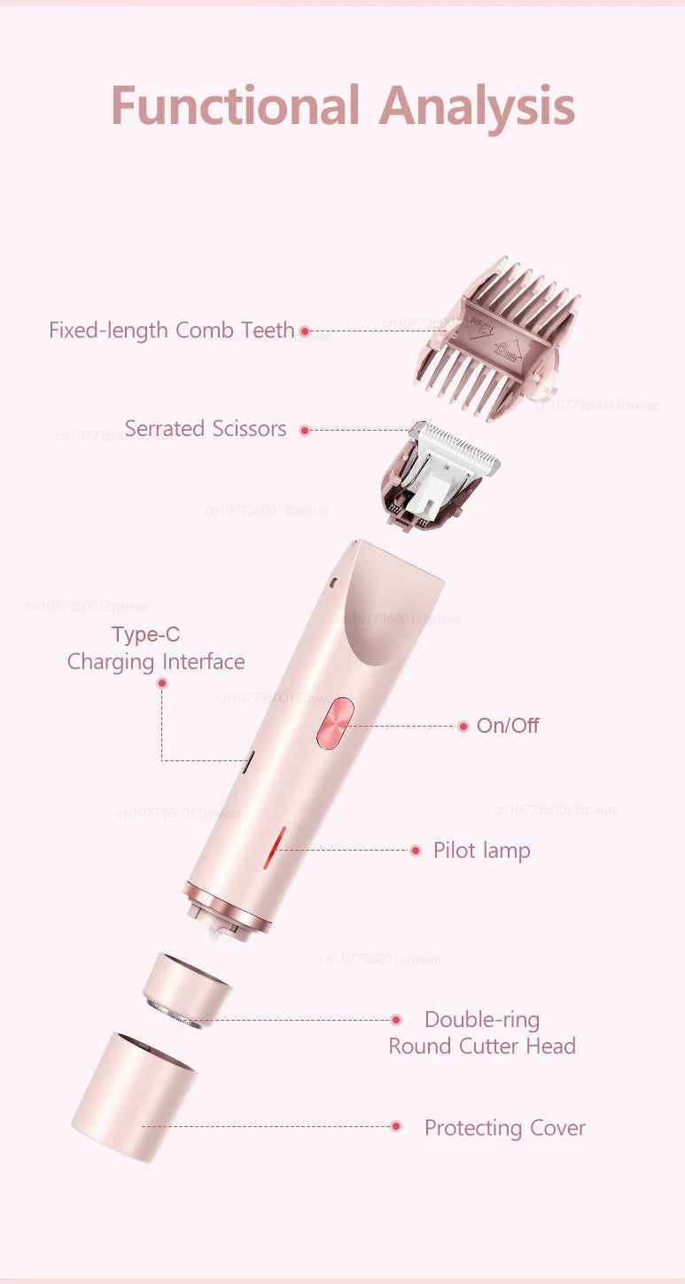 Electric Shaver for Women Arms Armpit Legs Pubic Hair Electric Razors for Women Rechargeable Bikini Trimmer for Women Body Hair