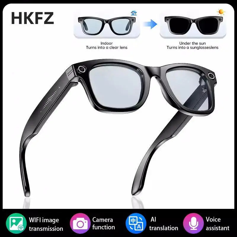 8 Million Pixels Smart Glasses Recording Videos AI Photo Recognition Answer Translation 270mAh IP65 Waterproof Bluetooth Glasses