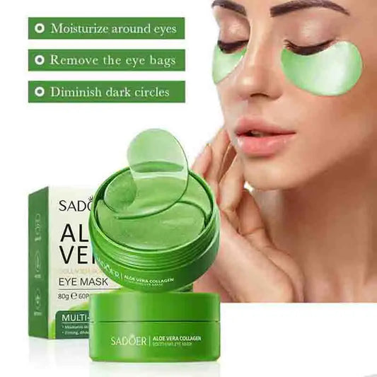 60pcs/box SADOER Red Pomegranate Aloe Vera Eye Mask Anti Dark Circles Removal Eyes Bags Moisturizing Eye Patches Eyes Skin Care