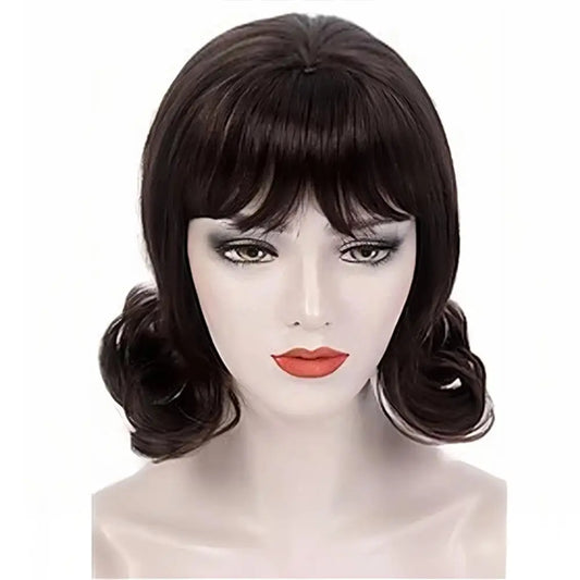 Black Anti-warped Hair Bun Short Hair Chemical Fiber Synthetic Wig | Asian TV Series Age Sense Women's Wave Wig
