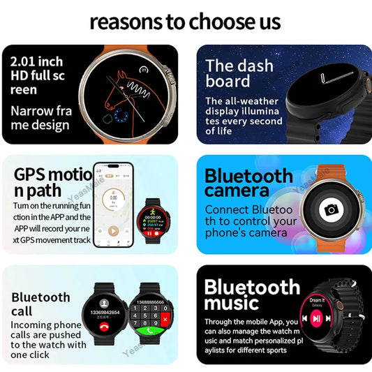 Smart Watch Round Full Touch Screen Bluetooth Call Message Reminder Sports Fitness Tracker for Women Men Android iOS Sport Watch