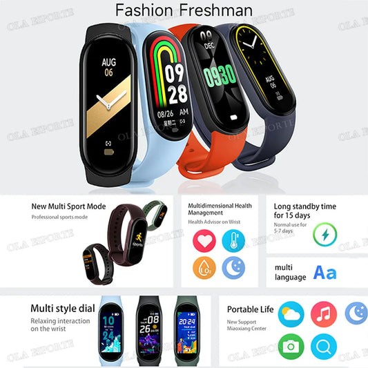 Sports Smart Watch Music Control Fitness Calorie Track Bracelet Phone Information Remind Steps Bluetooth Smart Watches M8 Band