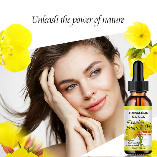 Natural evening primrose essential oil,Repairs Damaged Hair Improves HairQuality Moisturizes Hair Care oil DeepMoisturizing Care