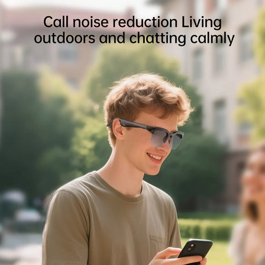 Smart Glasses Wireless Bluetooth 6.0 Stereo Headphones Call Music Outdoor Cycling Sunglasses Voice Control HIFI Anti-UV Glasses