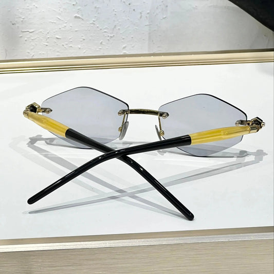 Germany Style Alloy Sunglasses Diomand Acetate Maske P60 Classical Luxury Designer Brand Solar Uv400 Rimless Sunglasses