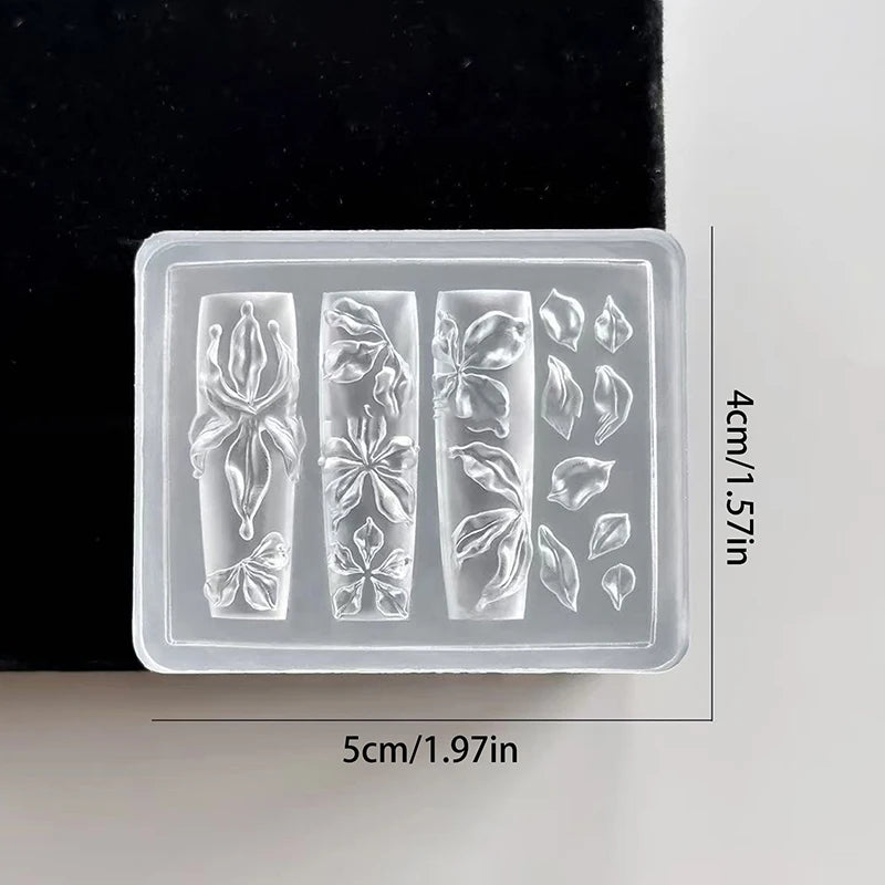 1 Pcs Lily Flower Sea Shell Conch Coral Starfish 3D Acrylic Nail Mold Nail Decorations DIY Silicone Manicure Mold Nail Art Mold