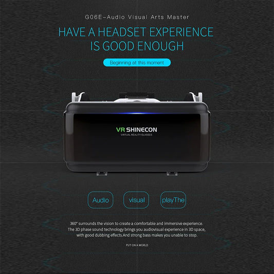 VR Shinecon Casque Helmet 3D Glasses Virtual Reality Augmented For iPhone Android Smartphone Smart Phone Goggle Mobile Viar Game