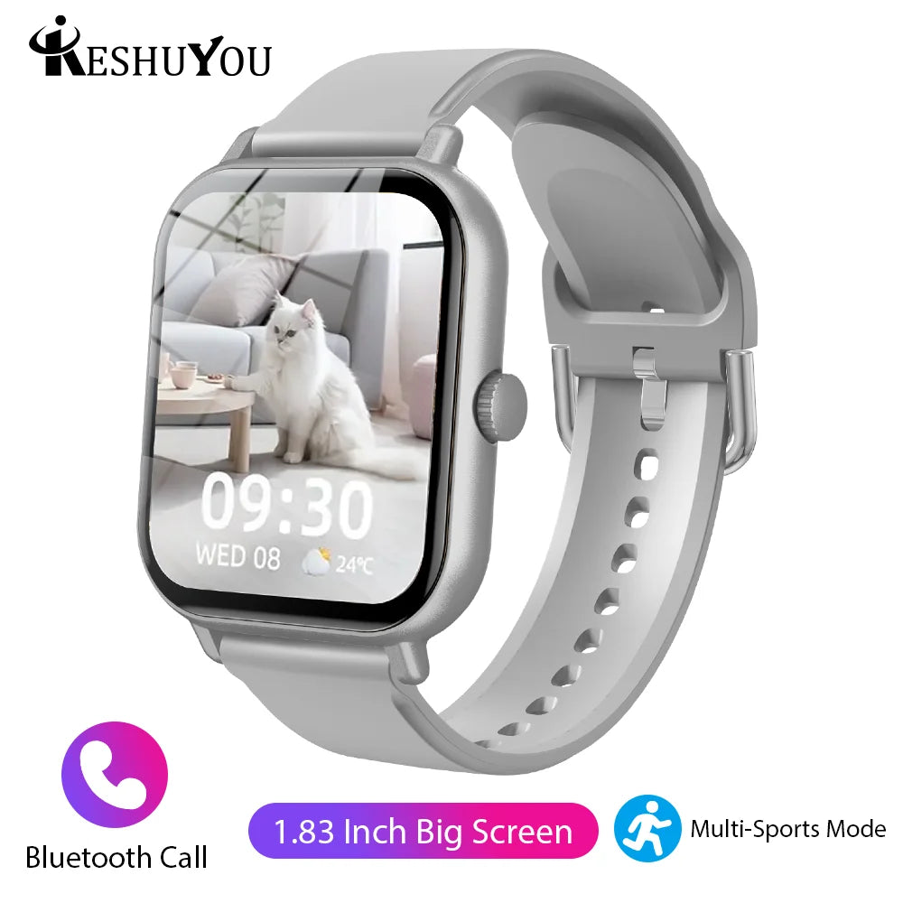 KESHUYOU 2025 New Smart Watch Men Women Full Touch Screen Heart Rate Tracker Bluetooth Talking Sports Smart Watch Holiday Gift