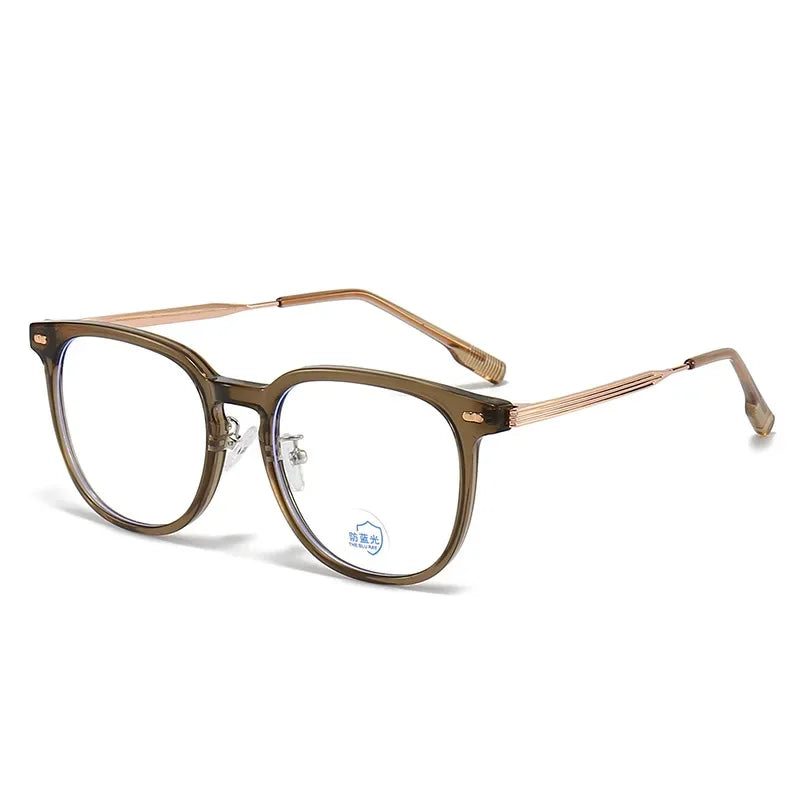 New Glasses Frame Camping Cycling Fishing Men Retro Glasses Frame Luxury Brand Design Tea Color Women Anti Blue Light Glasses