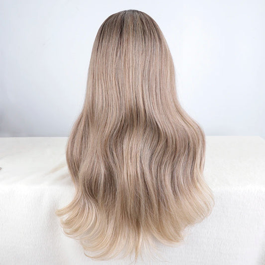 FASHION IDOL 24 inch Lace Front Wigs For Women Synthetic Wigs With Baby Hair Wigs Ombre Brown Blonde Straight Lace Wigs Cosplay