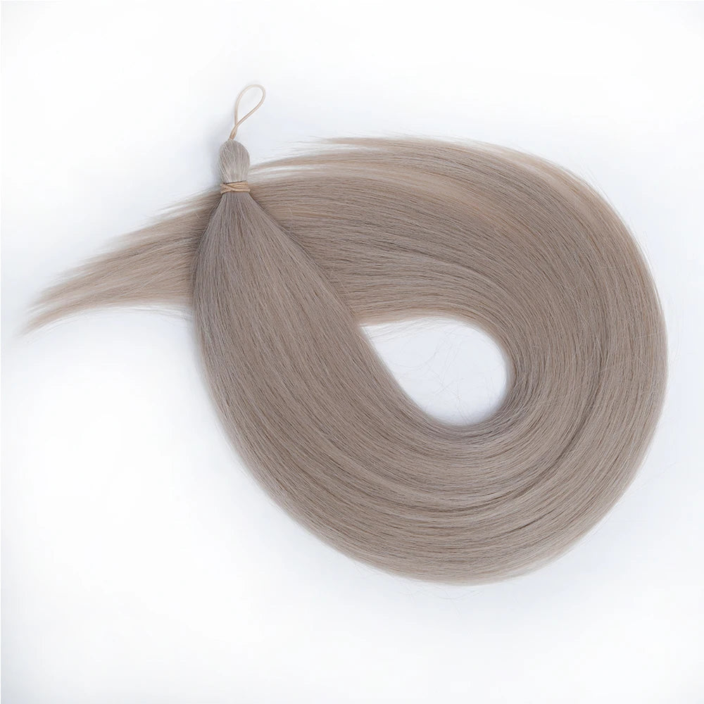 Magicae Braiding 28inches Hair 72cm Heat Resistant Ash Blonde Ombre Brown Sliver White 60# Cold Fusion Micro Crochet Hair Weave