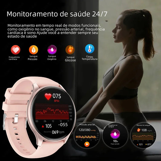 2025New Smartwatch Women 466*466 AMOLED 1.43" HD Screen Blood Pressure Monitor Bluetooth Call IP68 Waterproof Sports Smart Watch