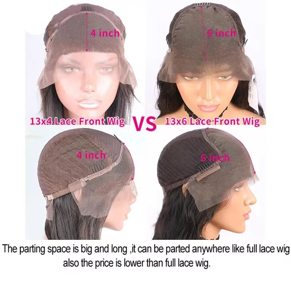 Red 13x6 HD Transparent Bone Straight Lace Frontal Wigs Brazilian Burgundy Colored Human Hair Wigs For Women 38inch Long Wigs