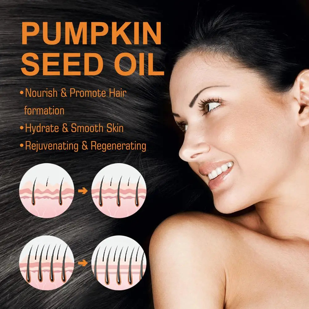 60ml Pumpkin Seed Oil Essential Oil Nourishing Scalp Hair Repaired Prevent Loss Hair Care Damaged Hair Essence T3Y1