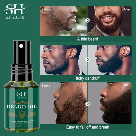 SEVICH Growth Beard Oil for Men Moisturizing Styling Trim Care Thicker Promote Beard Regrowth Strengthen Shine Soften Beard Oil