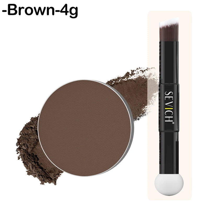 Mini Hairline Shadow Powder Waterproof Instant Hairline Powder Black Root Cover Up Hair Concealer Double Ended Makeup Brush