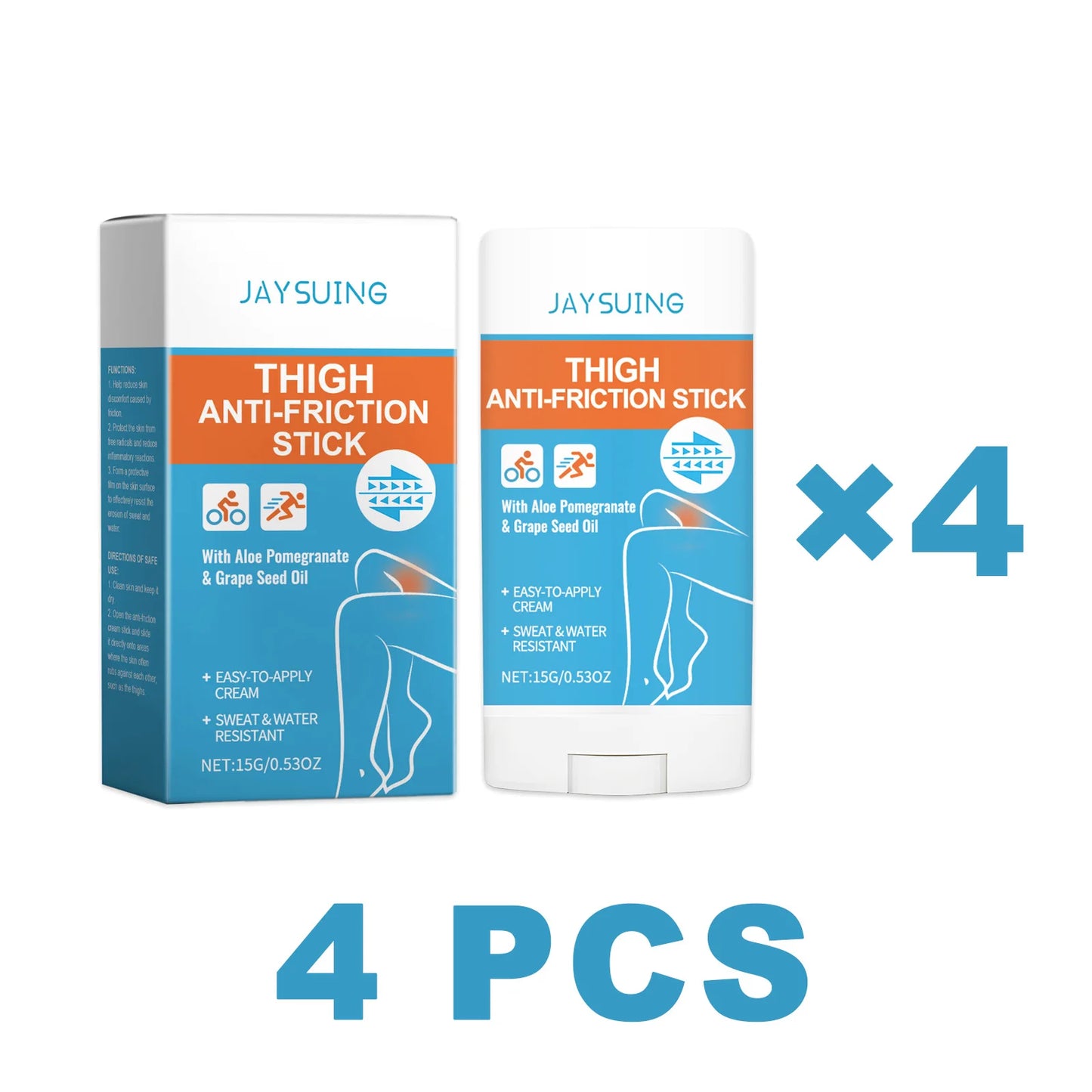 Jaysuing Thigh Smooth Anti-Friction Cream Stick Reduce Friction Reduce Inflammation for Running Cycling Anti Sweat Skin Cream