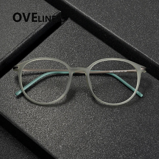 2025 Acetate Titanium Glasses Frame for Men Women Brand Design Retro Vintage Round Eyeglasses frames High Quality male Eyewear