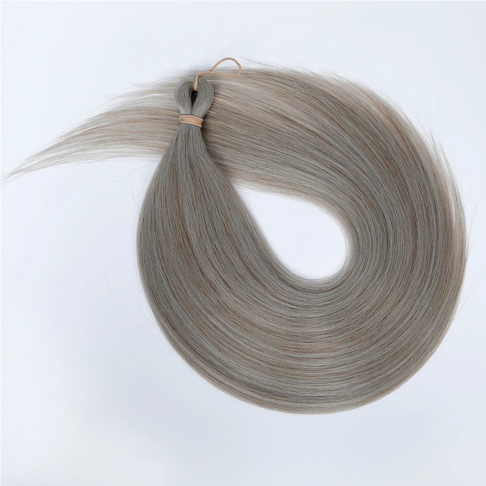 Magicae Braiding 28inches Hair 72cm Heat Resistant Ash Blonde Ombre Brown Sliver White 60# Cold Fusion Micro Crochet Hair Weave