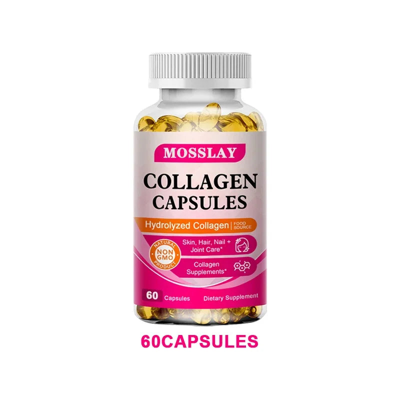 Collagen Capsules with Hyaluronic Acid and Vitamin C Complex, Skin Whitening Supplement