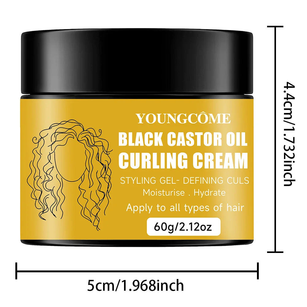 Black Castor Oil Hair Conditioner,Ultra-Moisturizing & Curl-Defining Treatment for Dry, Curly Hair | Detangles, Repairs Damage