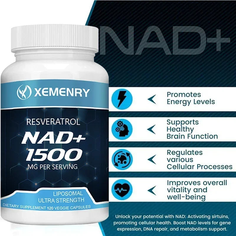 NAD + Resveratrol - Anti aging, Boost Energy, Promotes Cell Repair and Skin Health