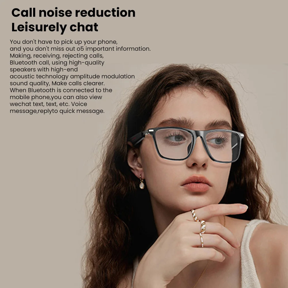 New M01 Smart Glasses Bluetooth Sunglasses AI Translation Blue Light Filter Polarized Lenses Open Music Holiday Gift