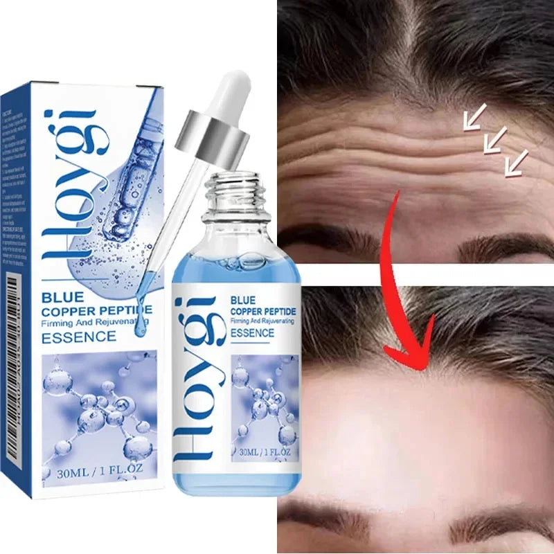 Blue Copper Peptide Wrinkle Remover Serum Instant Firming Lifting Anti-Aging Fade Fine Lines Whitening Korean Skin Care Products
