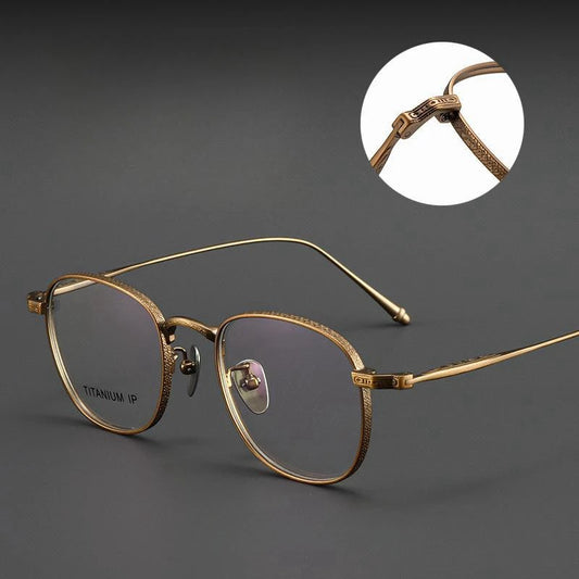 FIRADA Fashion Luxury Glasses Retro Comfortable Pure Titanium Eyewear Business Prescription Eyeglasses Frame Men Women M3090-C