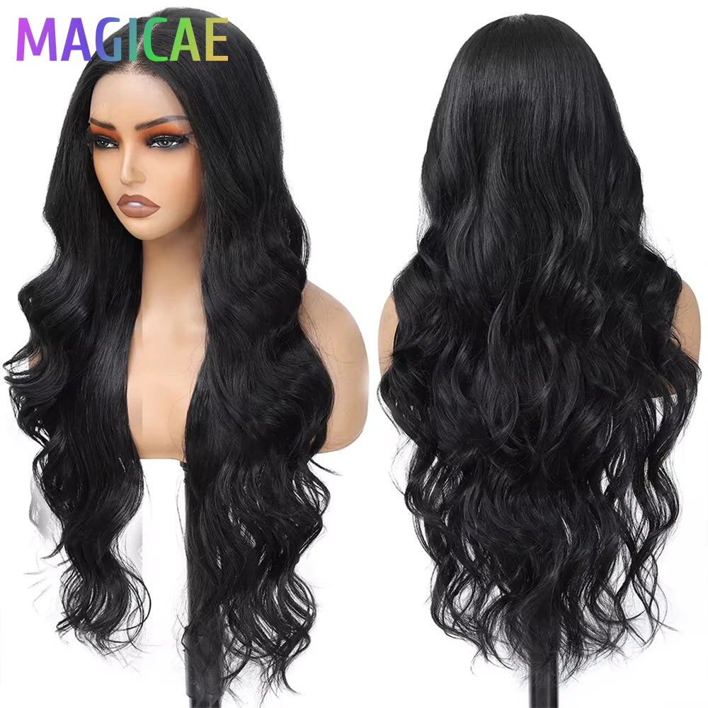 30Inches 13x4 Lace Frontal Heat Resistant Bio Synthetic Body Wave Wigs Ombre Blond 613 Swiss Transparent Lace Lace Front Wigs