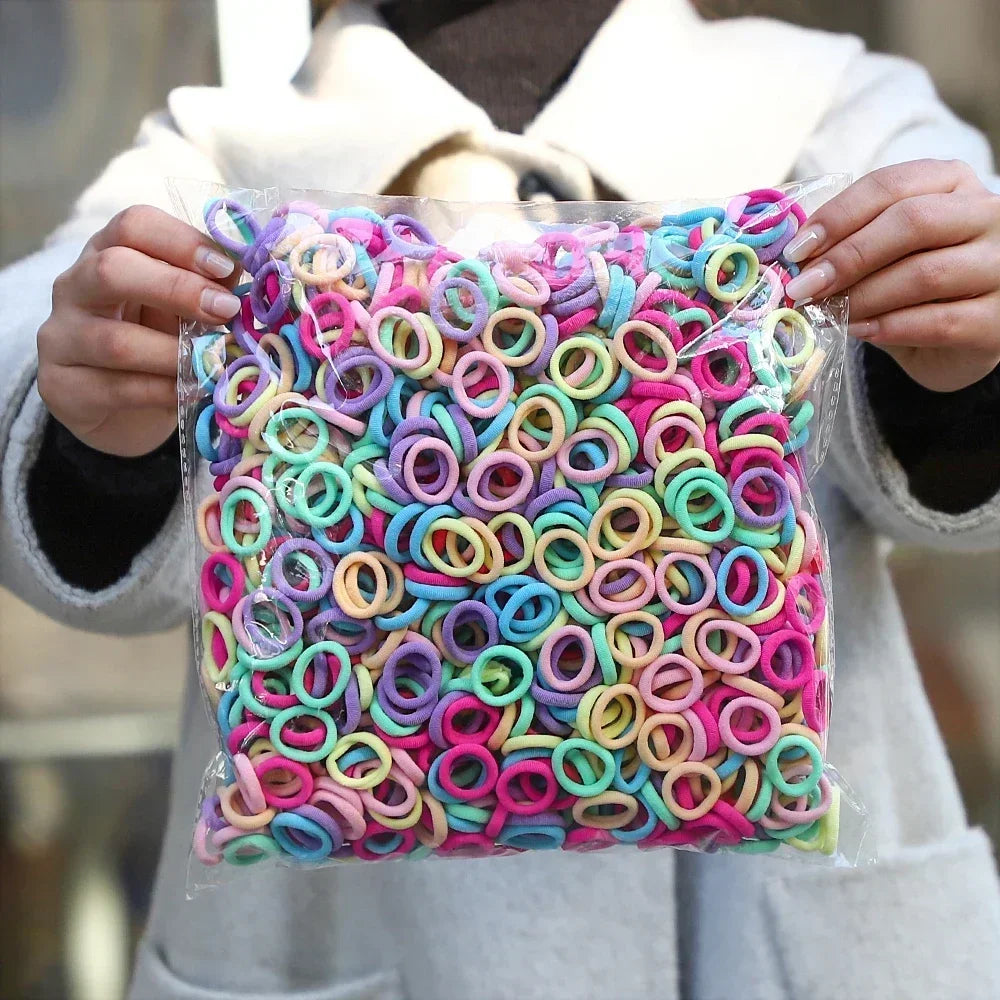 20/50/100Pc Elastic Hair Bands Girls Hair Accessories Mini Colorful Nylon Headband Kids Ponytail Holder Scrunchie Ornaments Gift