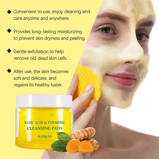 Turmeric Kojic Acid Cleansing products Exfoliating Cleansing Pads Skin Care oil-control Lemon Kojic Acid Soap Daily Cleansing