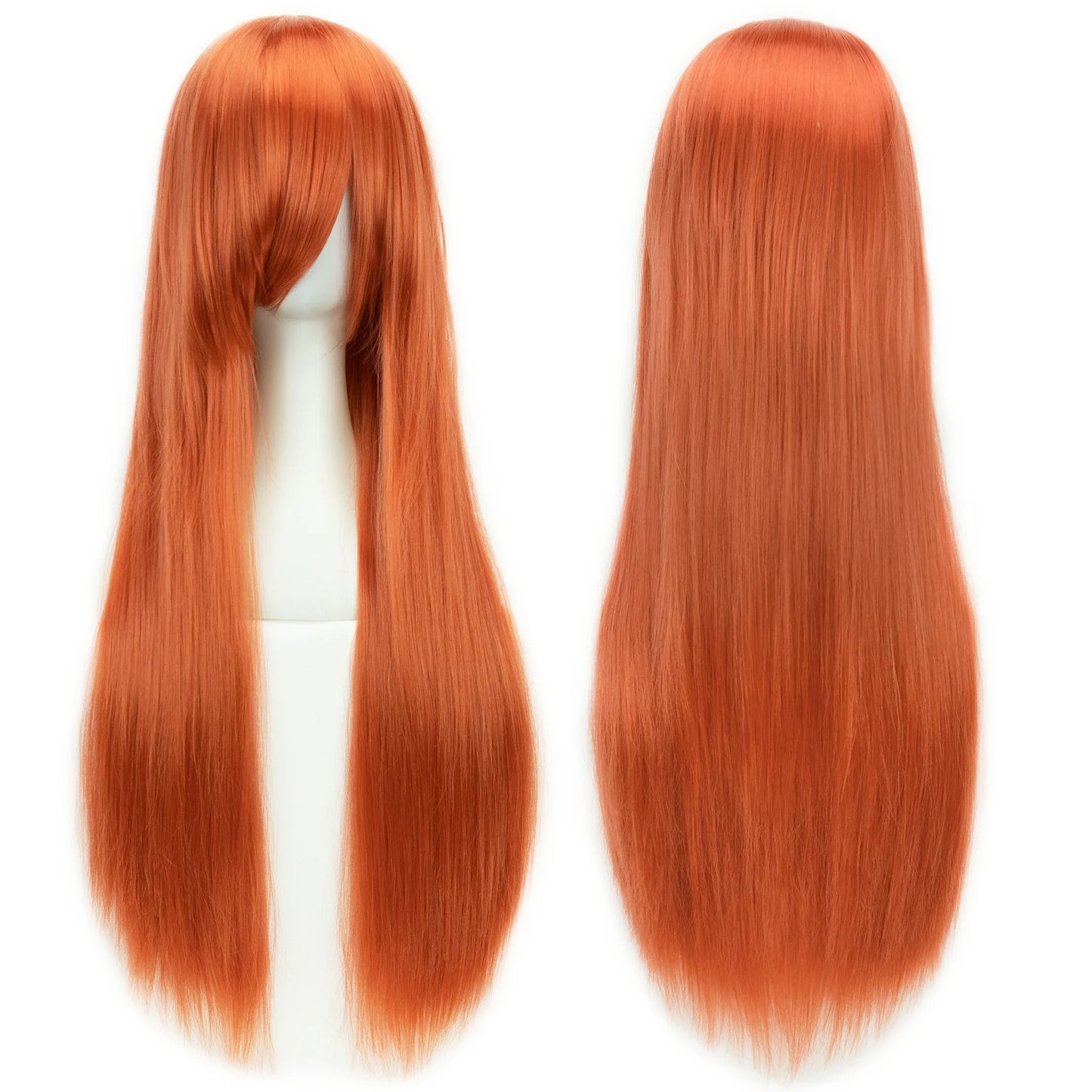 80cm Long Synthetic Hair White Purple Cosplay Wigs Party Black Hair for Women Straight Wig Hairpiece