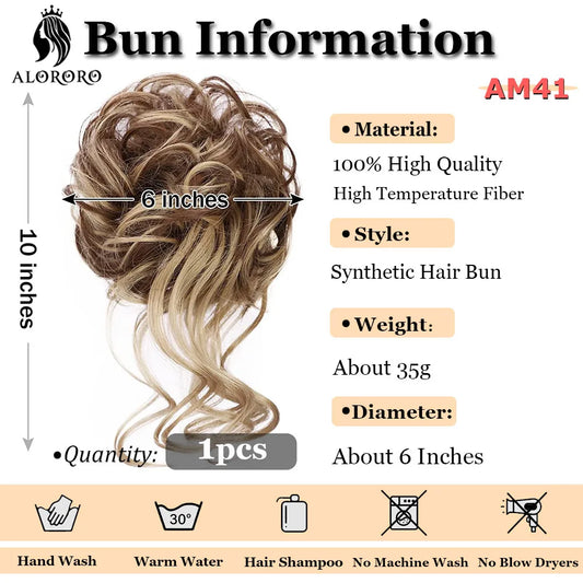 Synthetic Hair Bun Messy Scrunchies Hairpiece Elastic Chignon With Elastic For Women Donut Bun Ponytails Blonde Black Brown