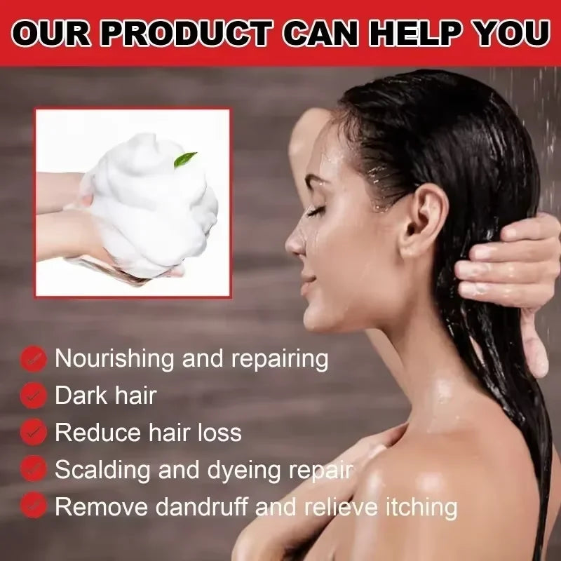 Instant Coloring Hair Dye Shampoo Natural Black Herbal Moisturizing And Lasting Oil Control Convenience Men Women Hair Care