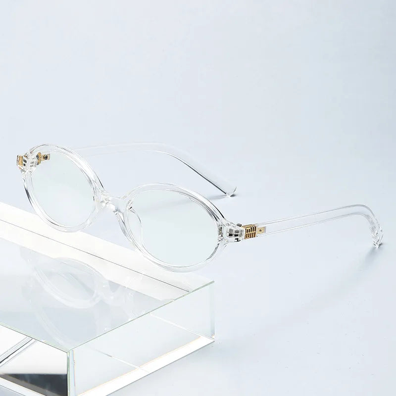 Fashion Small Oval Leopard Sunglasses Women Lovely Ins No Makeup Anti Blue Light Glasses Cute Decorative Computer Glasses 선글라스