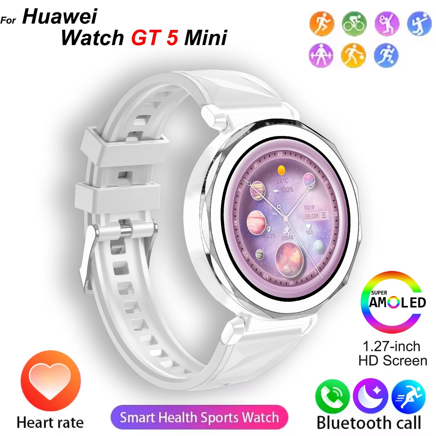 2025 New Original For Huawei Watch GT5 Mini Smart Watch Men Body Temperature Bluetooth Call NFC GPS Sport Women Watch For Huawei