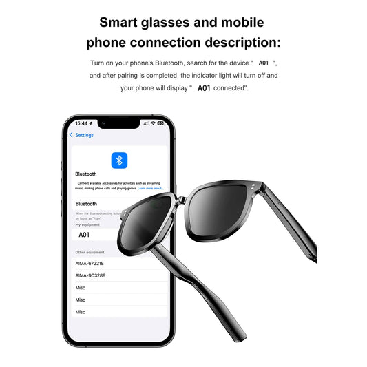 IUTECH Smart Glasses Bluetooth Call Smart Sunglasses Outdoor Travel Runing Fishing Cycling Smart Sunglasses for Men Women