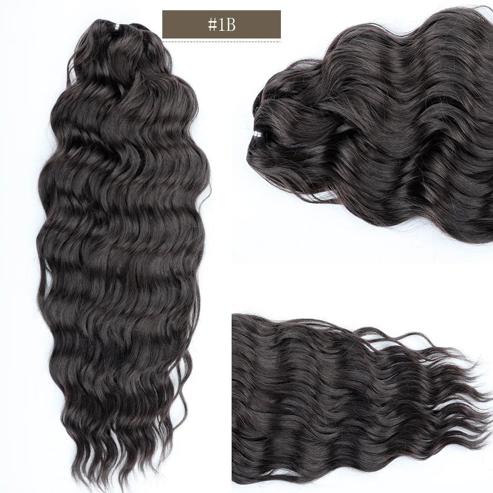 24Inches Pink Water Deep Wave Crochet Braiding 300g Ombre Brown White Synthetic Hair Extension Body Wavy Braids Hair Blond Twist