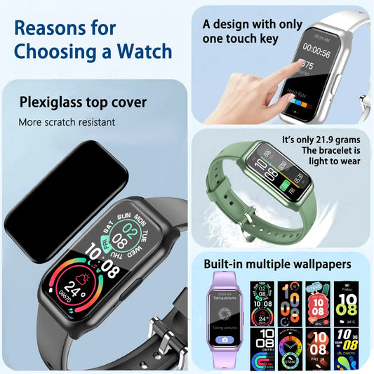 KESHUYOU Men's Smart Bracelet Bluetooth Talking 1.45" HD 170*320 Heart Rate Pedometer Sports Monitoring Woman Smart Watch