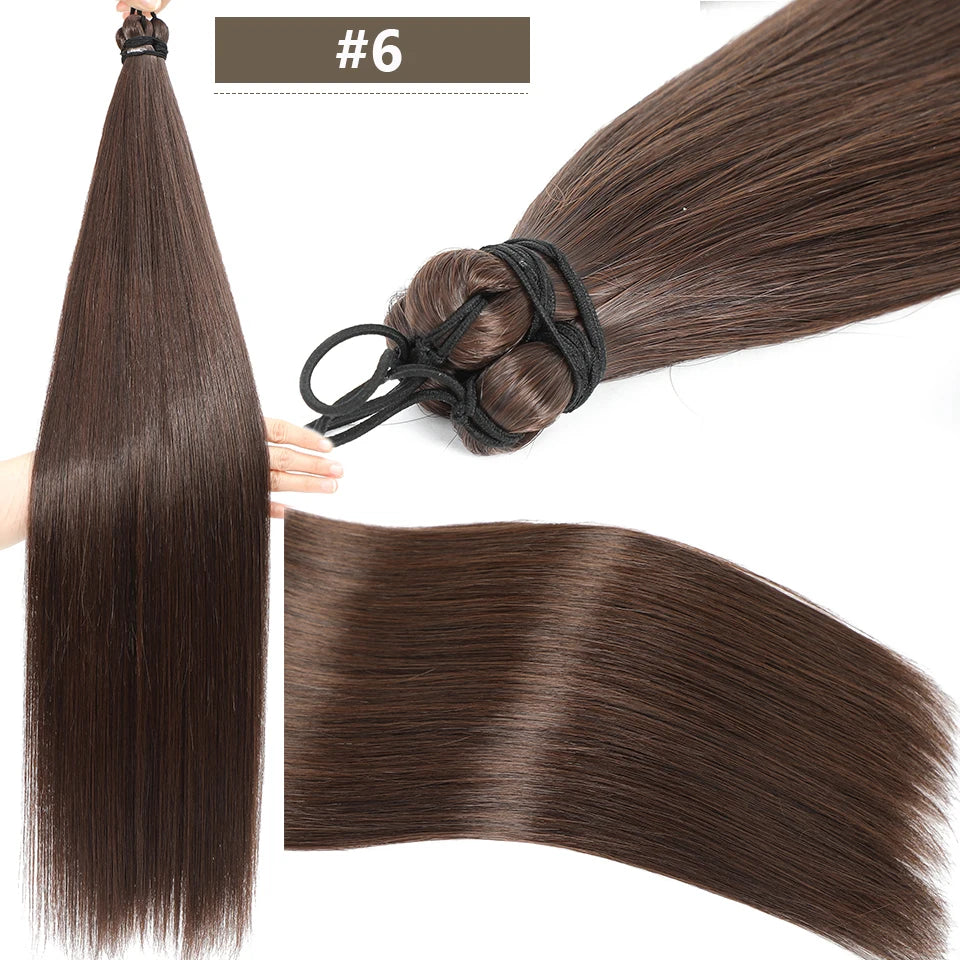 Magicae 28inches 300grams Blond 27/613 White 60# Long 72cm Synthetic Silky Straight Crochet Braids Ombre Braiding Hair Extension