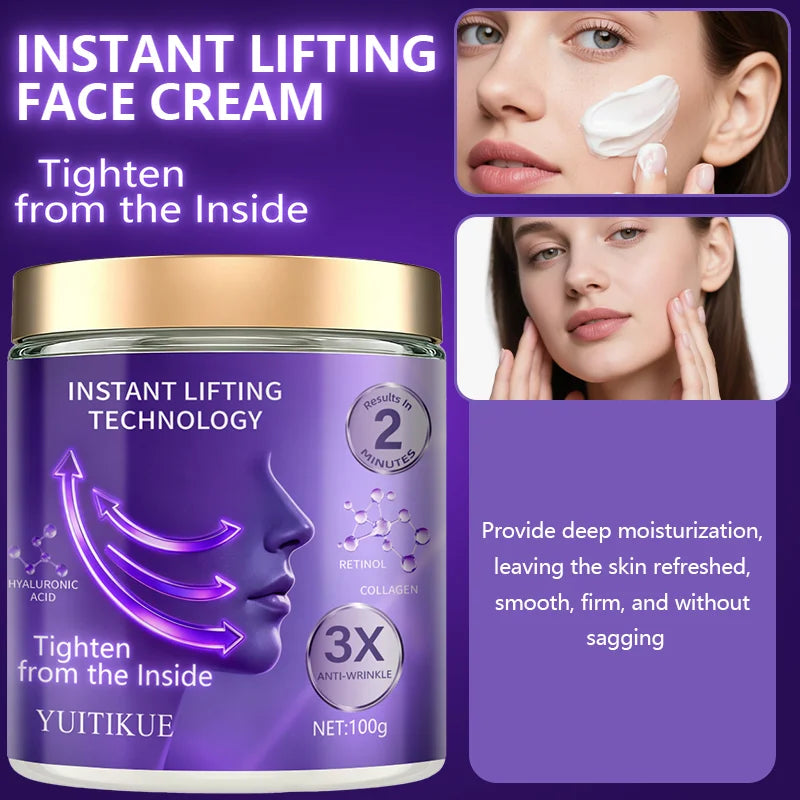 YUITIKUE Instant Lifting Cream, Collagen, Triple Anti-Wrinkle, Retinol, Hyaluronic Acid, suitable for all skin types