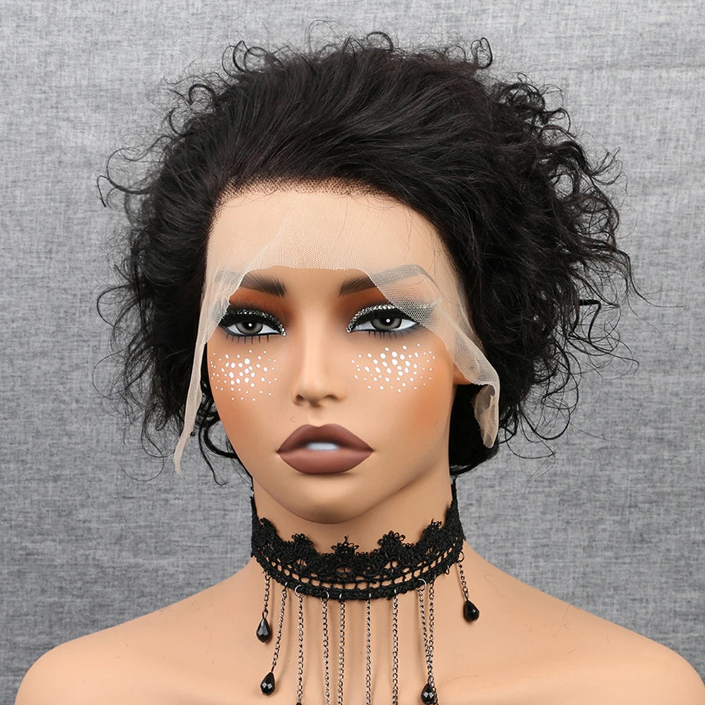 Pixie Cut Wig Human Hair Short Curly Lace Front Wigs Human Hair 13X4 Short Curly Bob Human Hair Wigs Short Wigs for Women