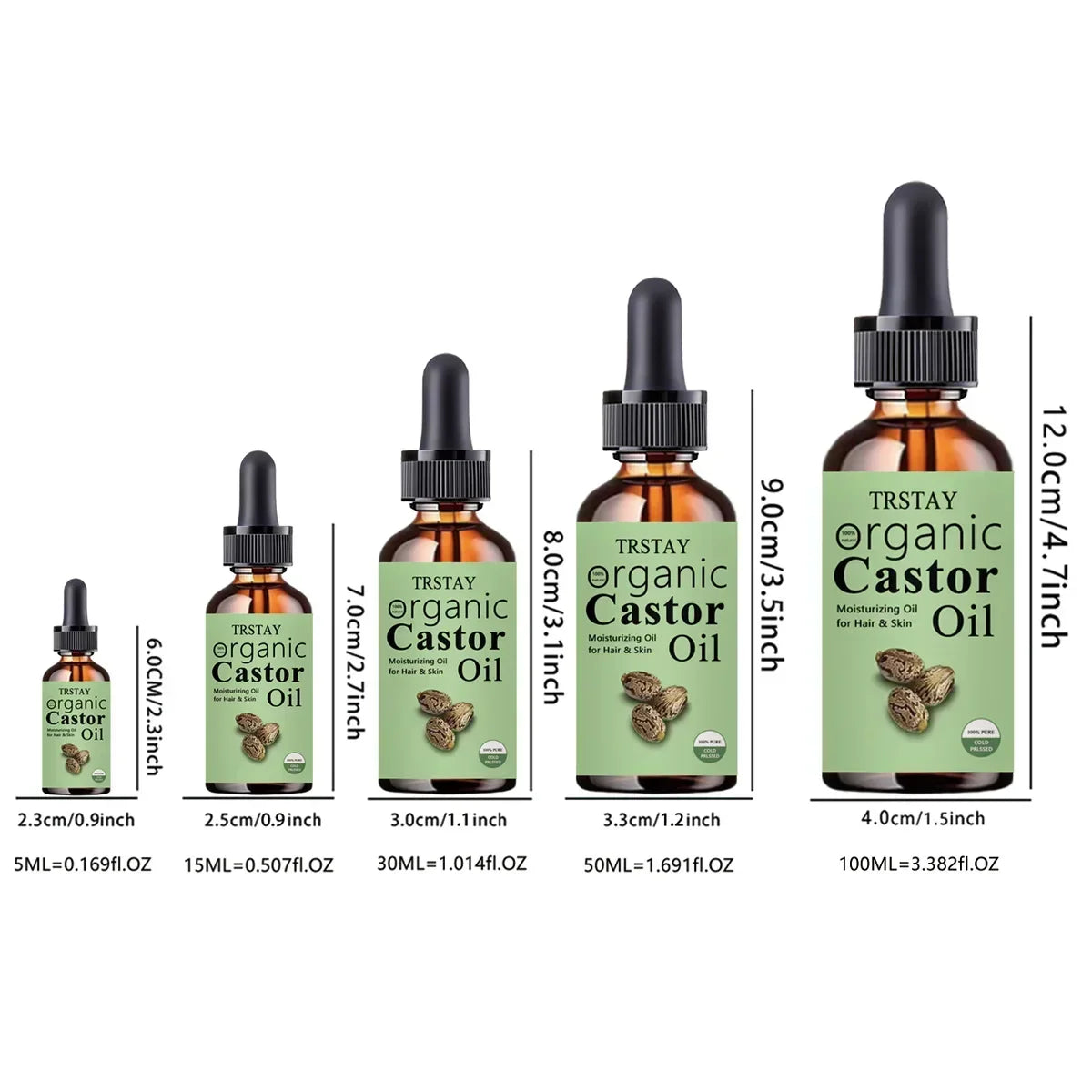 TRSTAY 100% PURE CASTOR OIL Hydrating Skin with Castor 0il Excellent Natural Skin Moisturizer