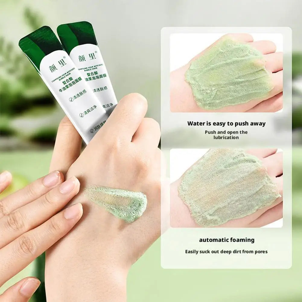 Avocado Bubble Mask, Clay Foam Face Mask for Deep Pore Cleansing, Hydrating & Brightening, Exfoliating Peel Off Mask