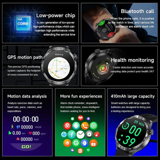 New For Huawei Xiaomi Military GPS NFC Smart Watch Men Compass Waterproof Outdoor Sport Tracker Bluetooth Call Smartwatch Women